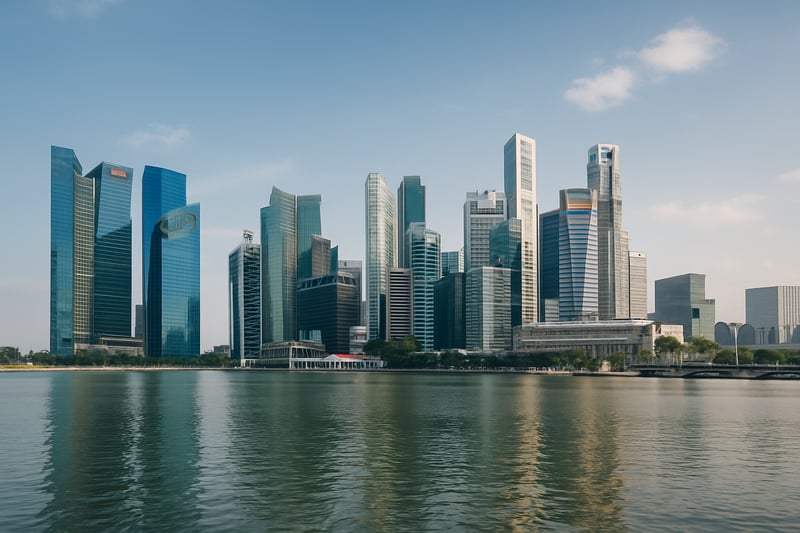 Singapore skyline with modern real estate buildings