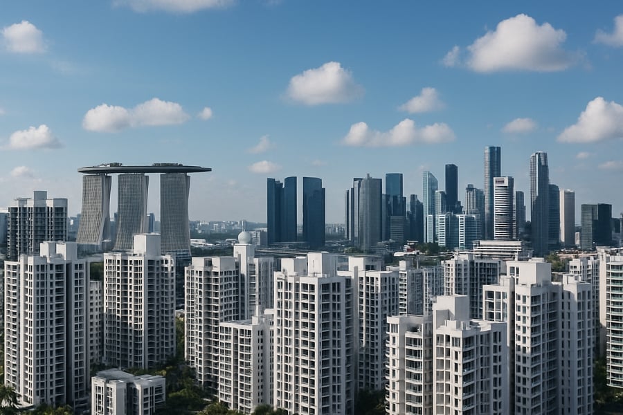 Singapore skyline with modern residential buildings